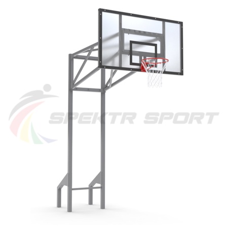 Купить Стойка баскетбольная уличная усиленная со щитом из оргстекла, кольцом и сеткой SP D 413 в Белозерске 