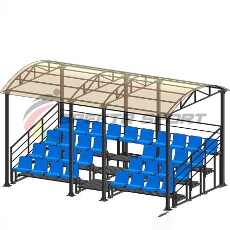 Купить Трибуна для зрителей 4 ряда на 34 места с навесом и перилами в Белозерске 