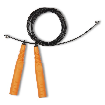Купить Скакалка высокооборотная Кроссфит стальной шнур в оплетке 2.9 м чёрно-оранжевая в Белозерске 